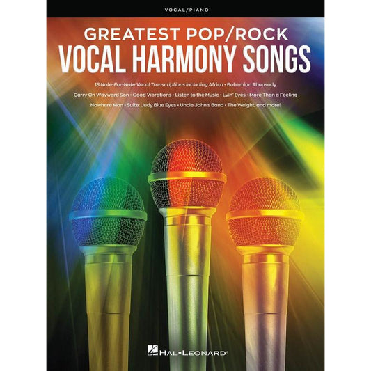 Greatest Pop/Rock Vocal Harmony Songs Vocal/Piano