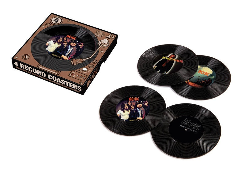 AC/DC Vintage Record Drink Coasters - Set Of 5