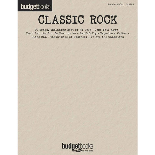 Budget Books Classic Rock PVG Songbook - 70 Top Rock Tunes