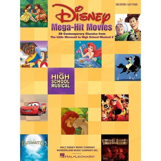 Disney Mega Hit Movies 2nd Edition Easy Piano Book