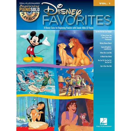 DISNEY FAVORITES BEG PIANO PLAY ALONG BK/CD V1 - Music2u