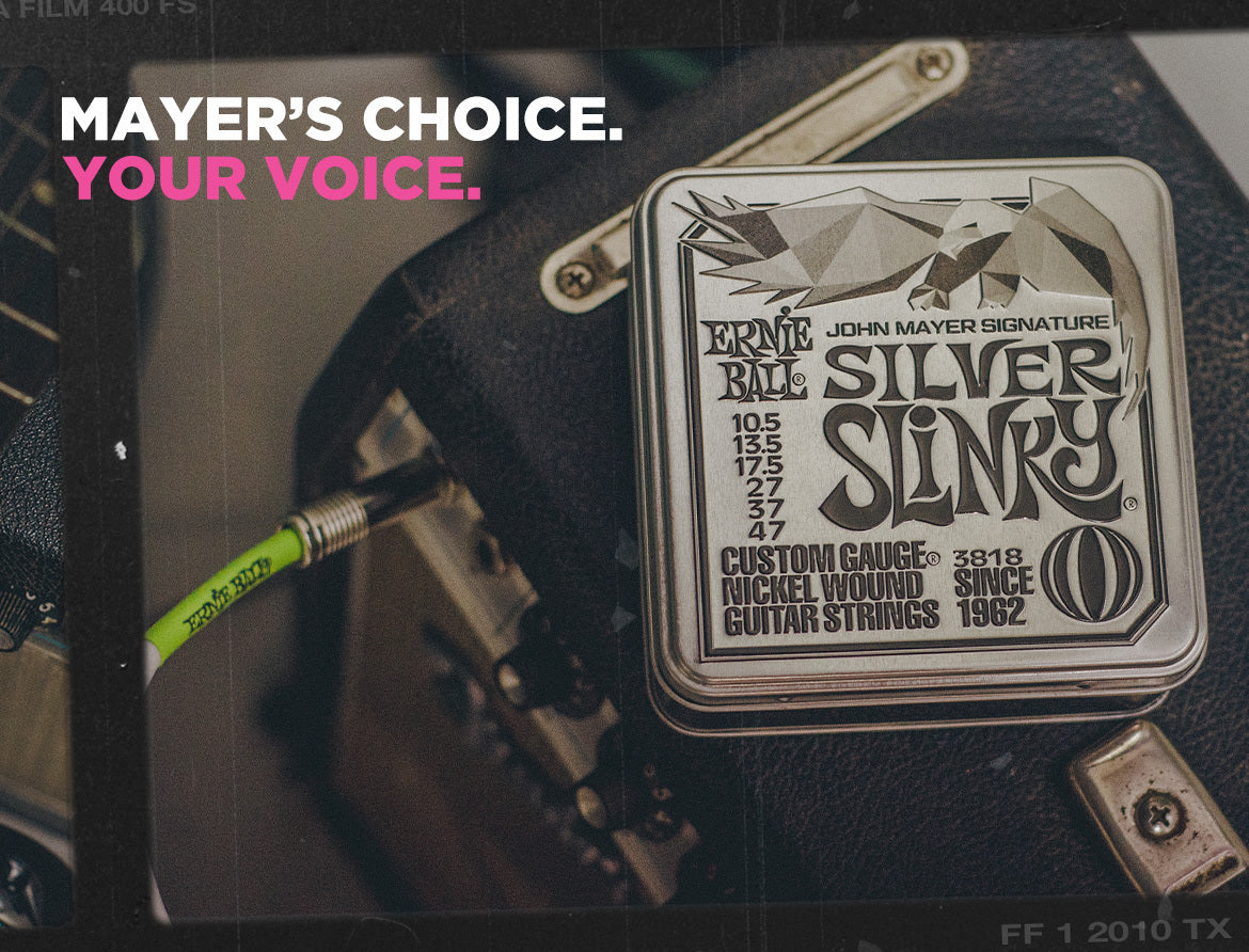 Ernie Ball John Mayer Signature Silver Slinky Nickel Wound Electric Guitar Strings Set - 10.5-47 - 6 Pack