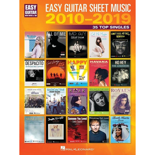 Easy Guitar Sheet Music 2010-2019 Notes/Tab Book