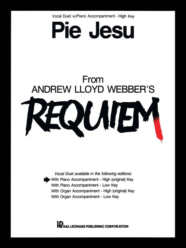 Pie Jesu Vocal Duet High Voice/Piano