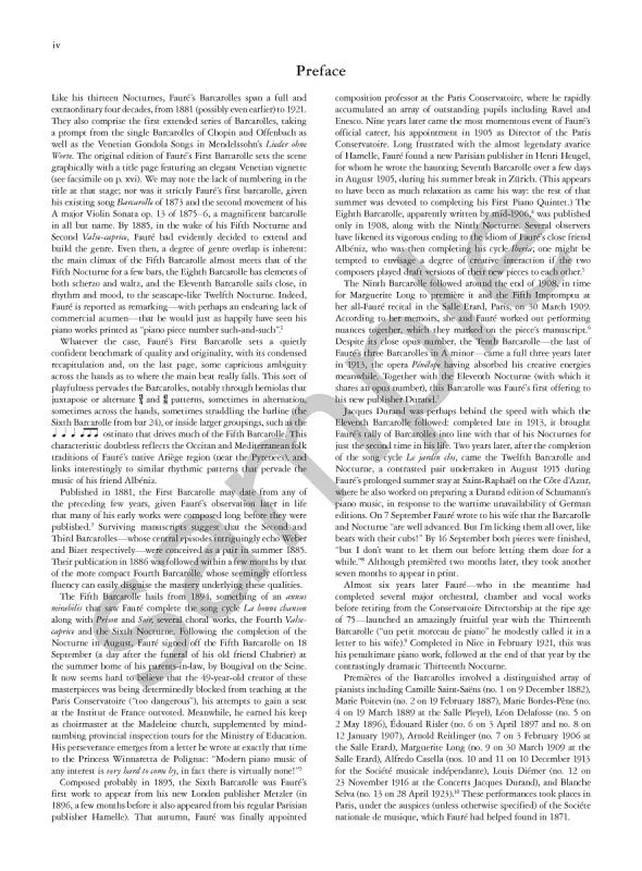 Gabriel Faure - Barcarolles For Piano Solo Book (Urtext Edition)