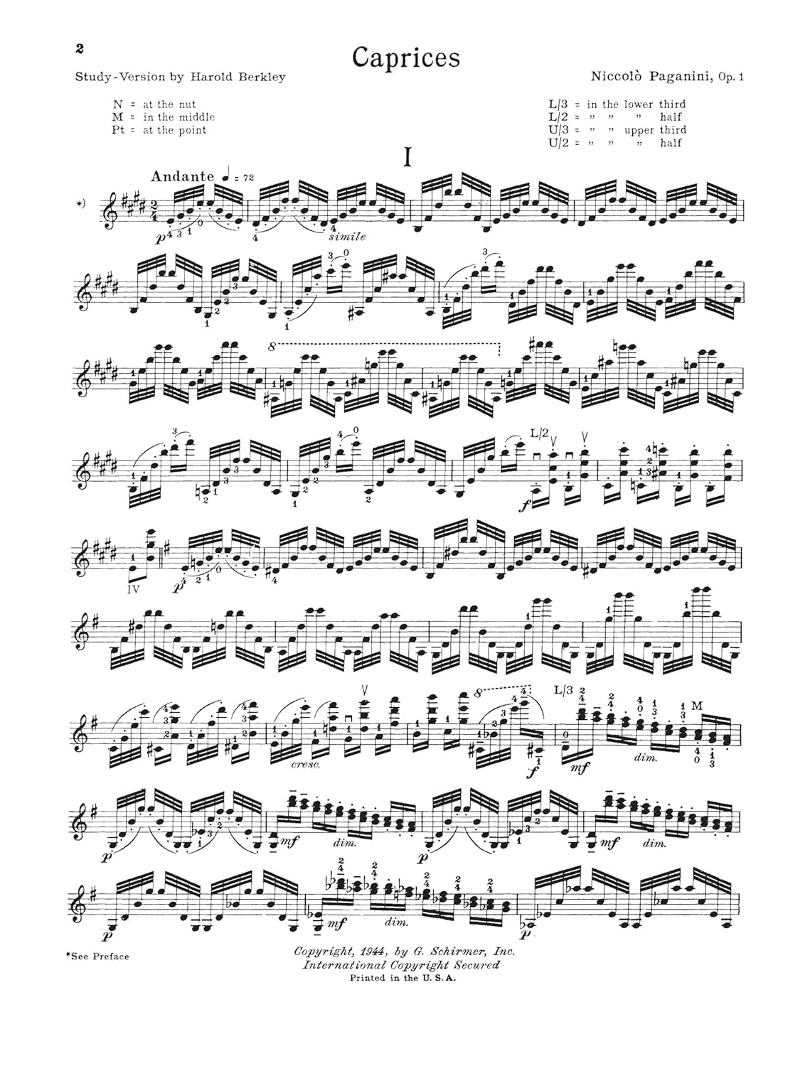 Paganini 24 Caprices Op. 1 Violin Solo Book