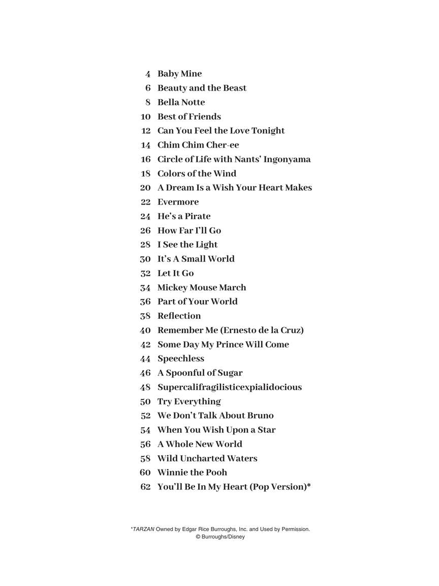 Disney Songs for Violin and Cello Duet Book (30 Songs)