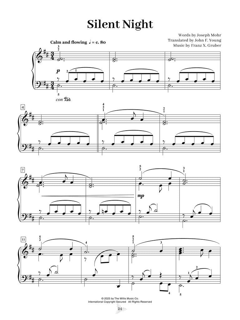 Calming Christmas Carols for Graded Piano Book - New