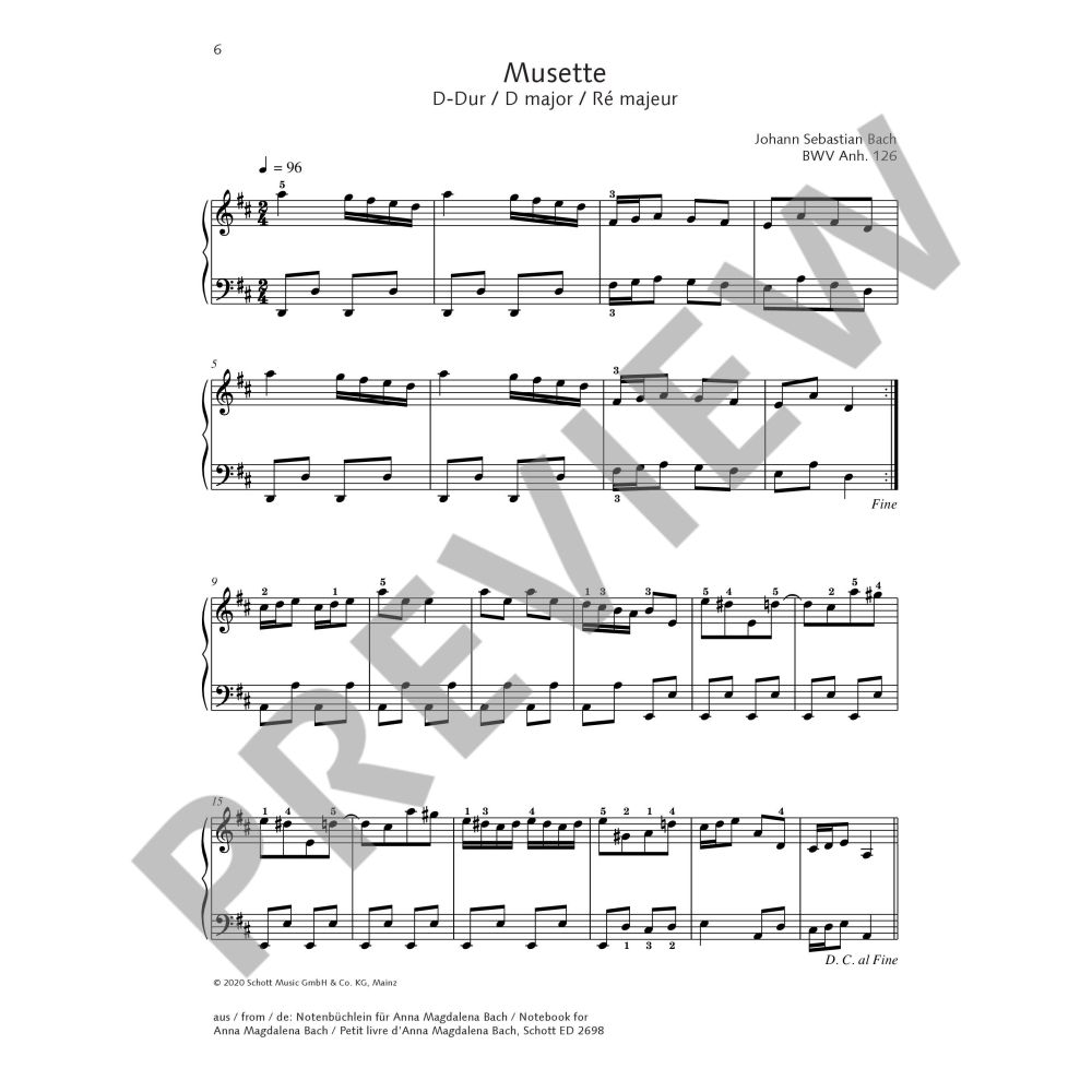 Best Of Bach - 30 Famous Pieces For Piano Book (Early Intermediate+)