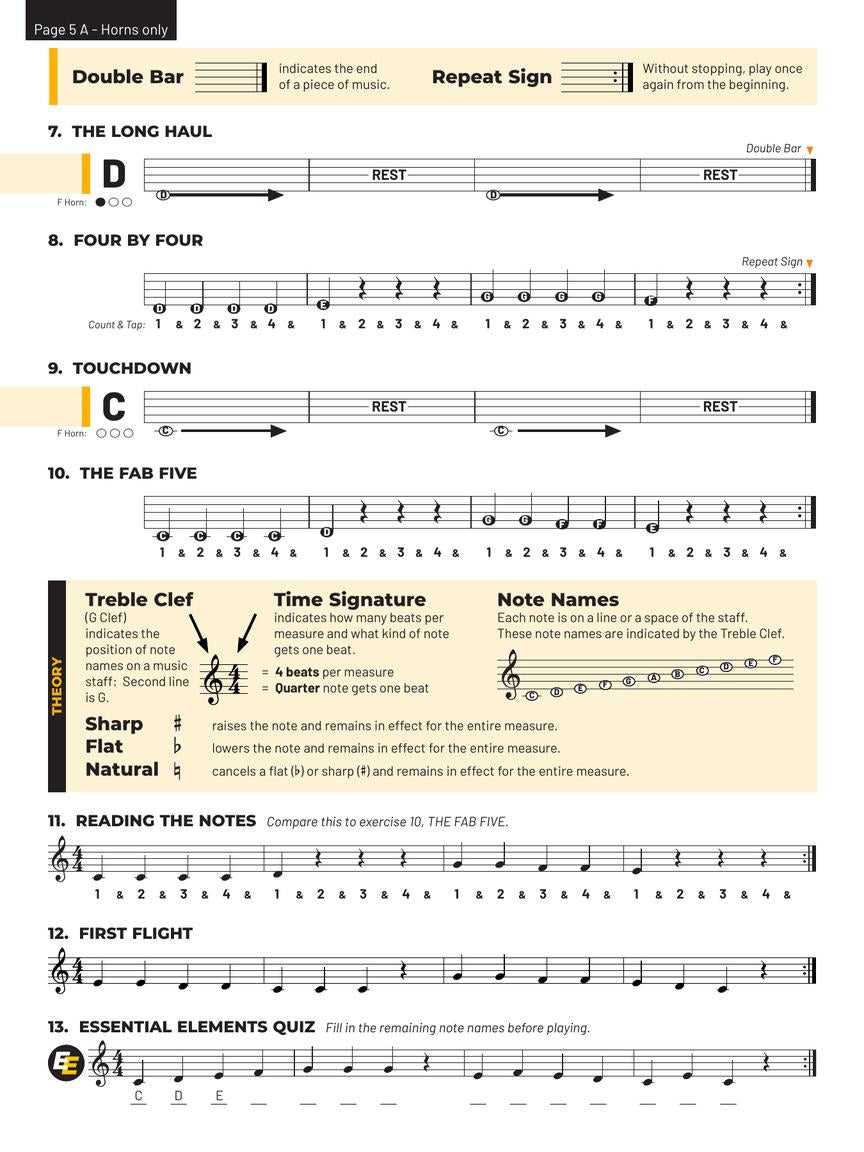 Essential Elements For Band French Horn Book 1 (Book/Olm) - New Edition Release 2025