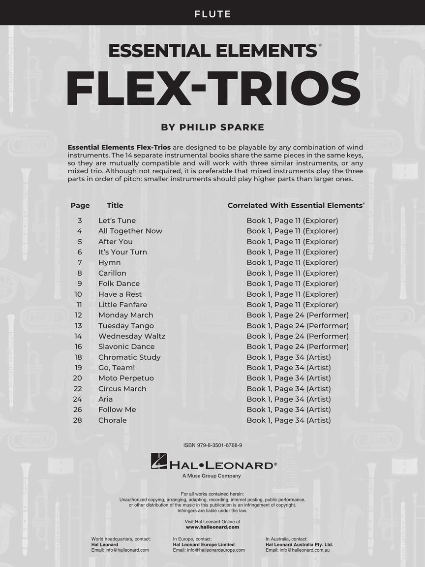 Essential Elements Flex Trios - Flute Edition Book