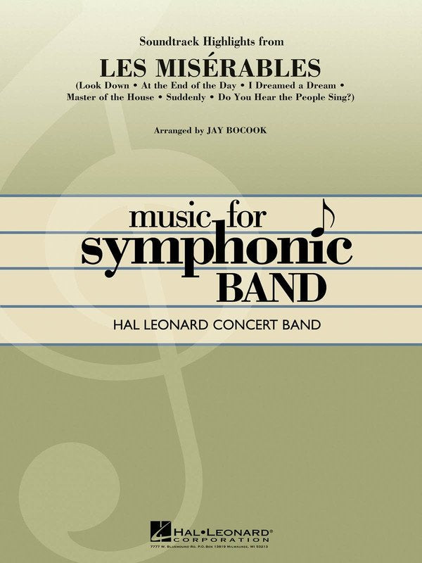 Les Miserables Soundtrack Highlights Cb4 Sc/Pts - Hal Leonard