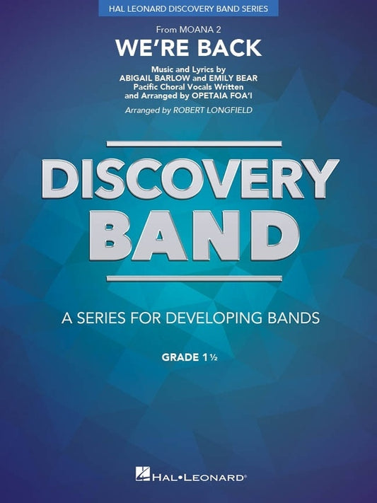 Were Back For Moana 2 - Concert Band Concert Band Level 1.5 Score/Parts