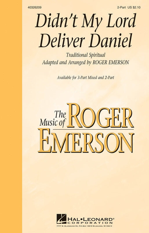 Didnt My Lord Deliver Daniel 2 Parts Vocal Sheet Music