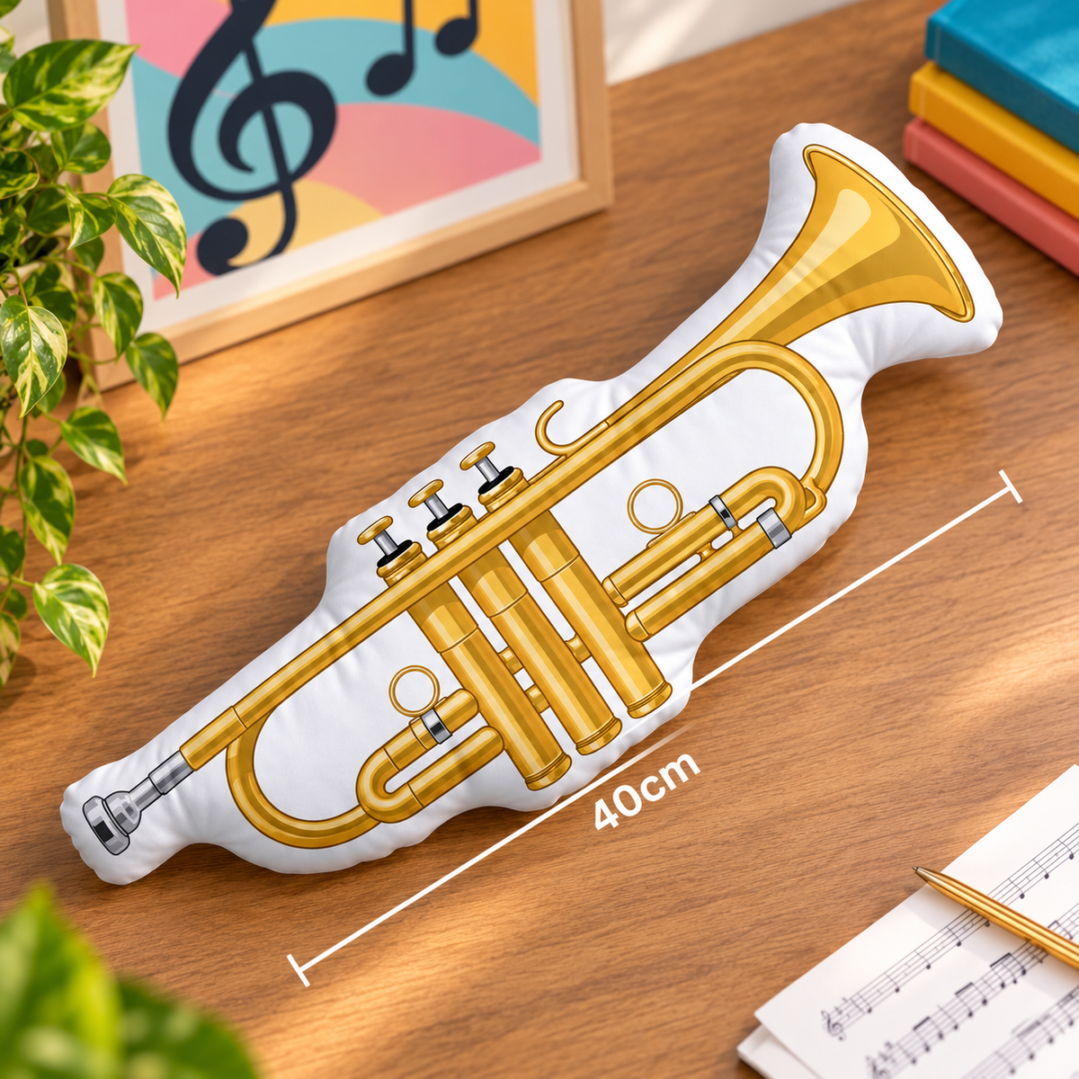 Sundry & Sound Co - 3D Golden Trumpet Shaped Cushion 40cm - Preorder/Coming Soon/Limited Stock