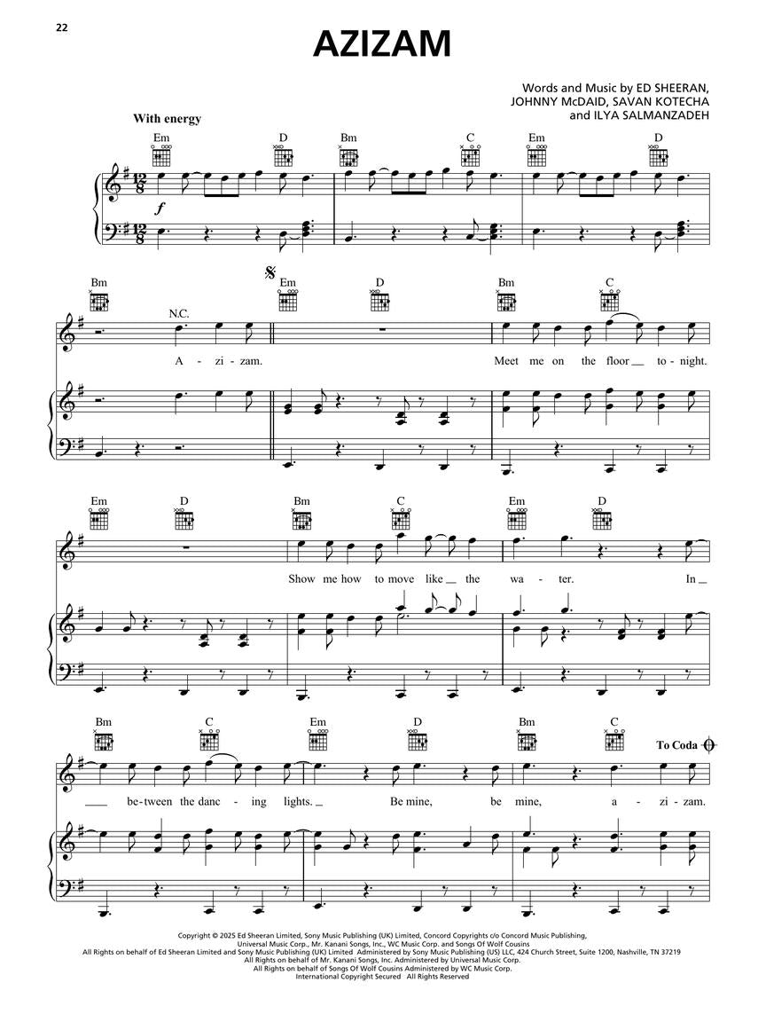 Ed Sheeran – Play Piano/Vocal/Guitar Songbook - NEW (Preorder)