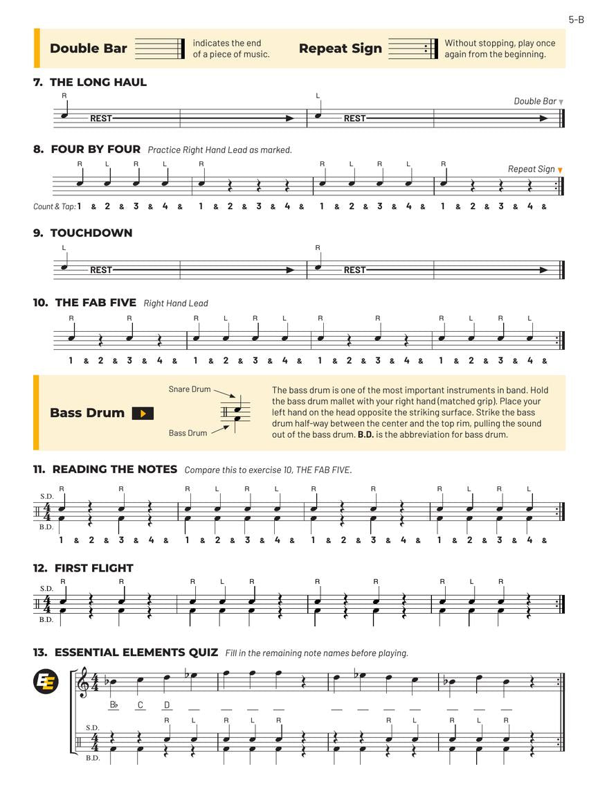 Essential Elements For Band Percussion Book 1 (Book/Olm) - New Edition Release 2025