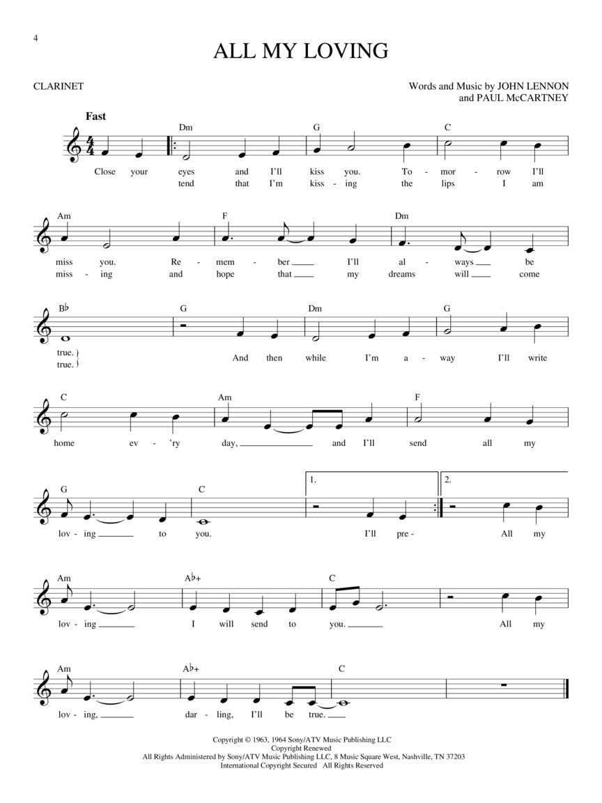 Easy Pop Melodies For Clarinet Songbook