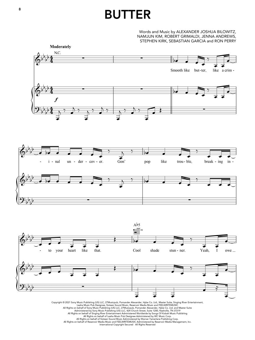 K-Pop Sheet Music Collection - Piano/Vocal/Guitar Songbook (New Release)