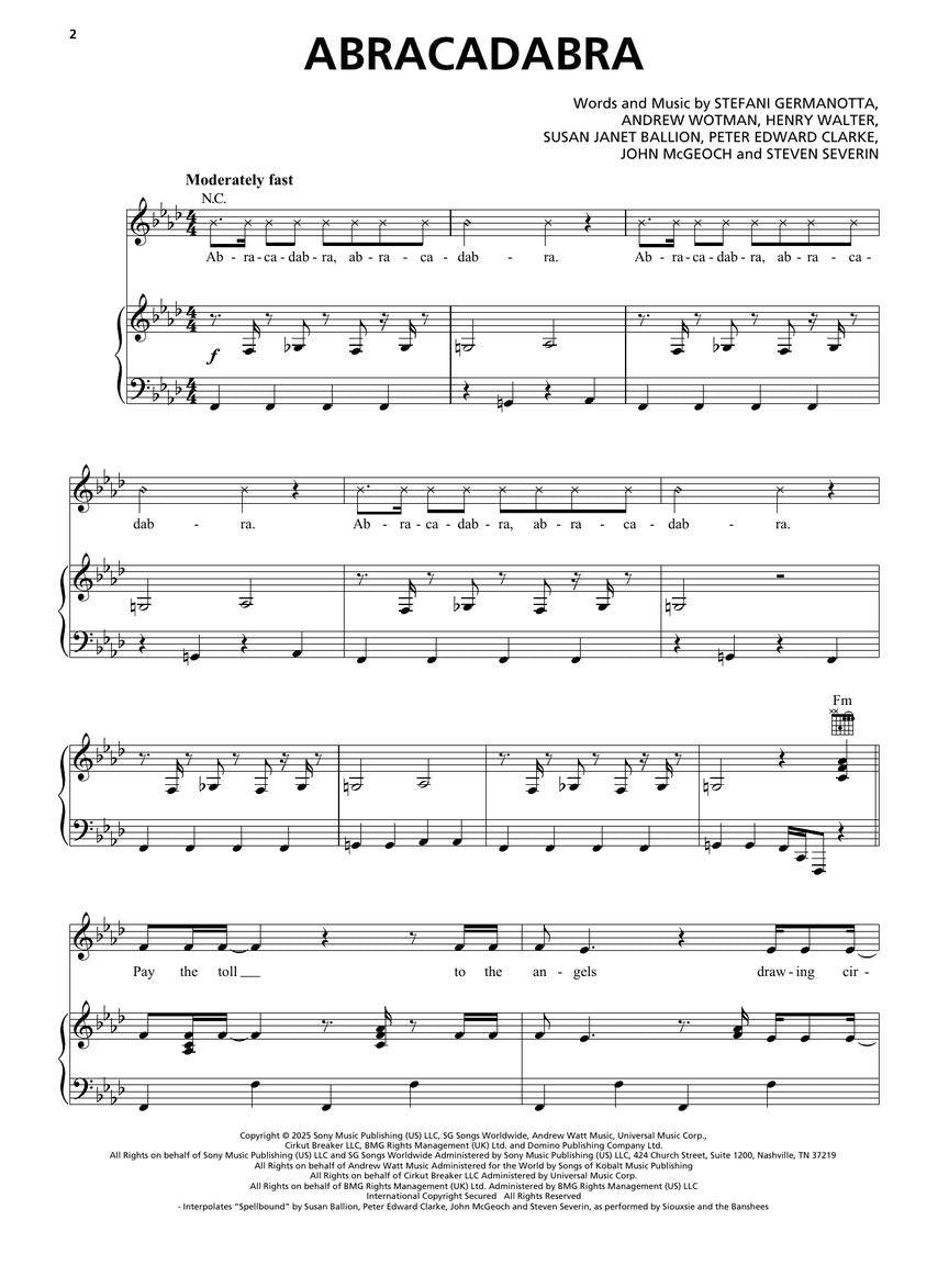 Top Hits of 2025 - Piano/Vocal/Guitar Songbook (14 Hit Songs)