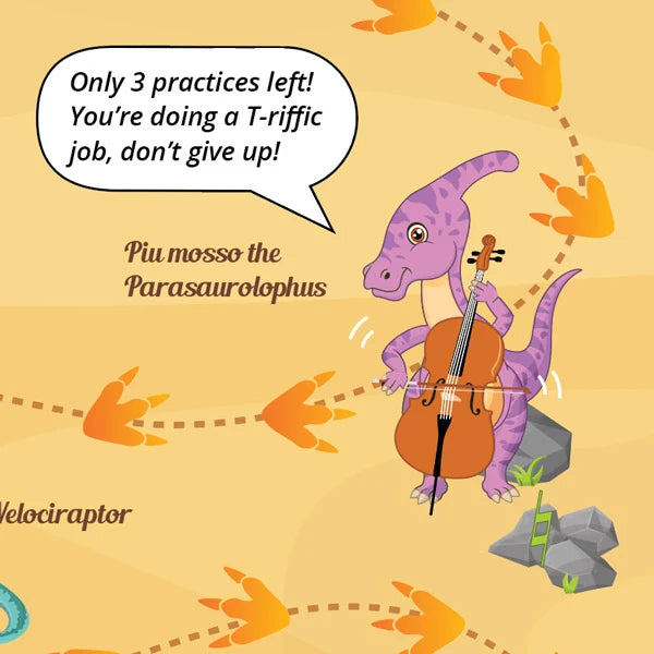 Musically Gifted - Jurassic Journey A3 Music Practice Chart with Stickers