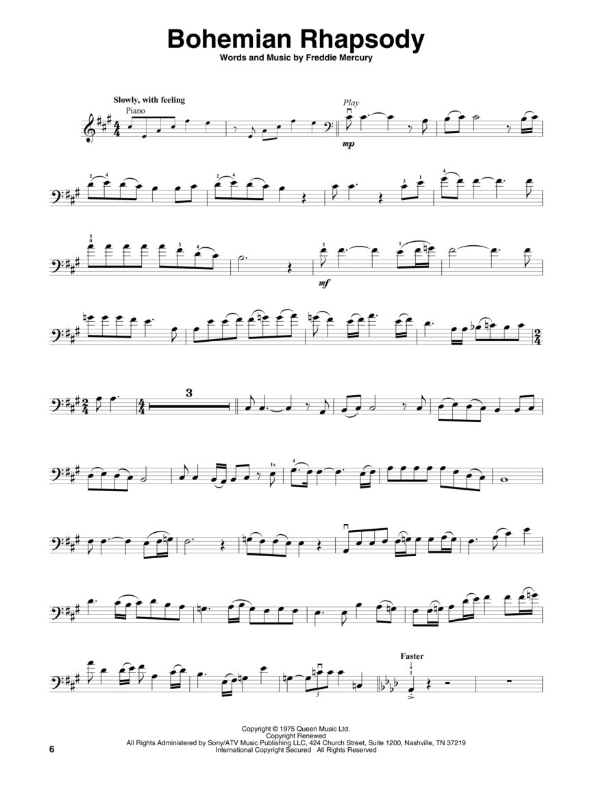 Queen Cello Play Along Volume 8 Book and Online Audio- All the Hits