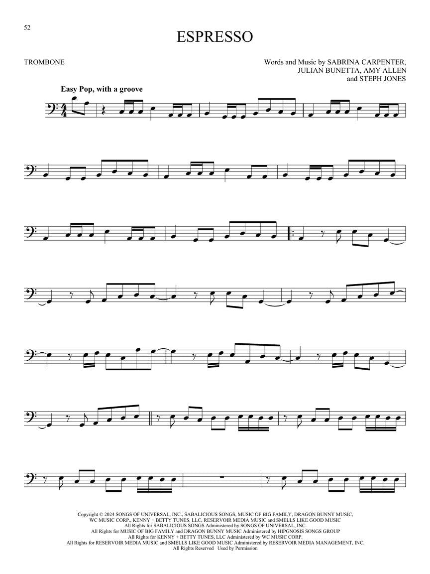 101 Top Hits For Trombone Songbook (New 2025 Release)