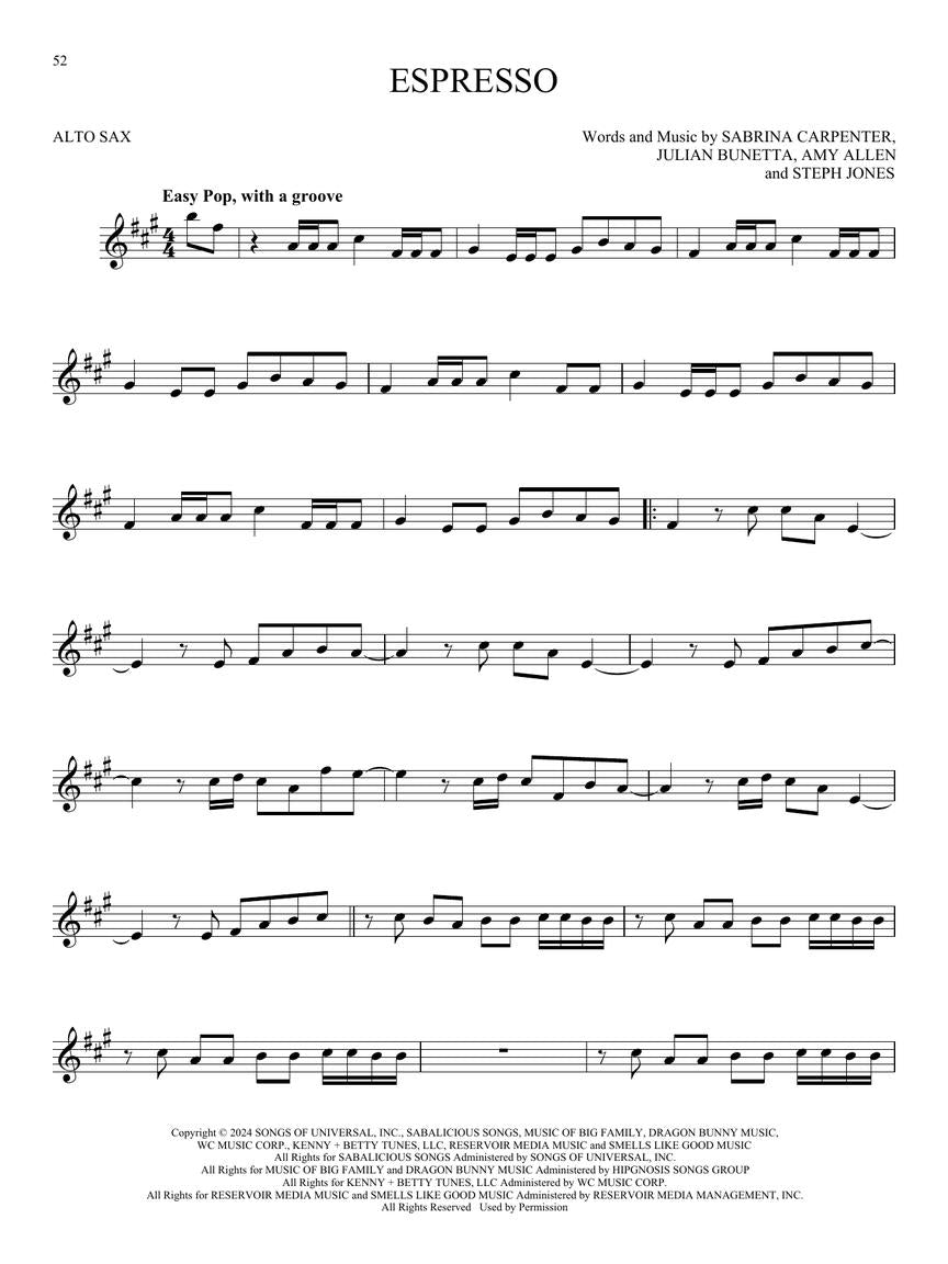 101 Top Hits For Alto Saxophone Songbook - (New 2025 Release)