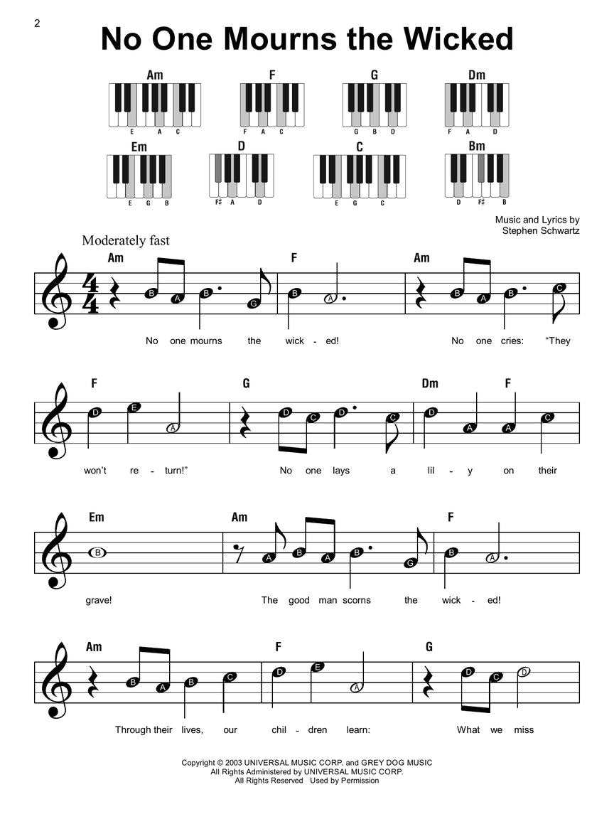 Wicked Music From The Motion Pictures Super Easy Songbook