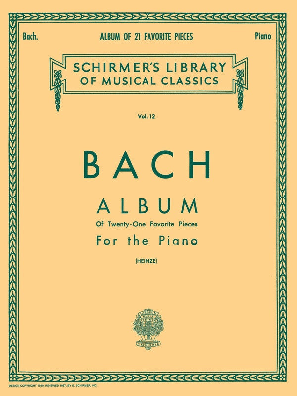 Bach - Album Of 21 Favourite Pieces For Piano