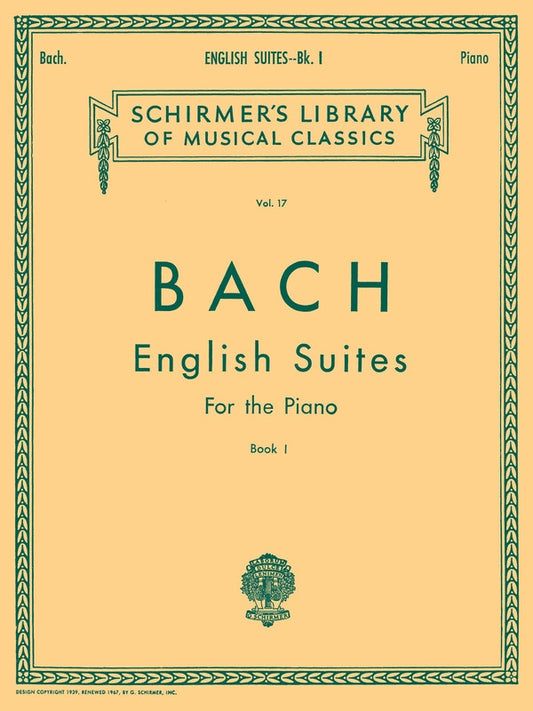Bach - English Suites Bk 1 For Piano