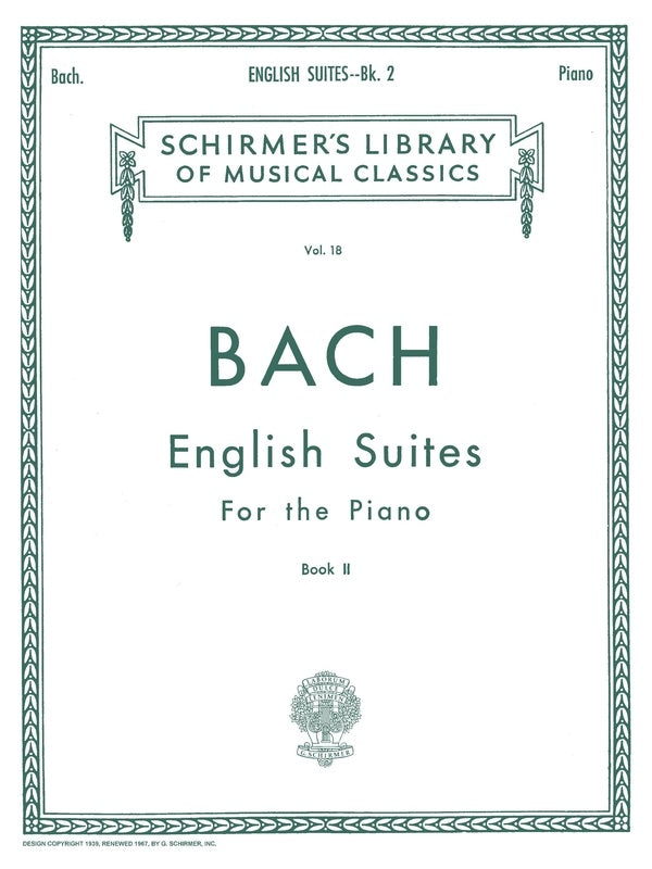 Bach - English Suites Bk 2 For Piano