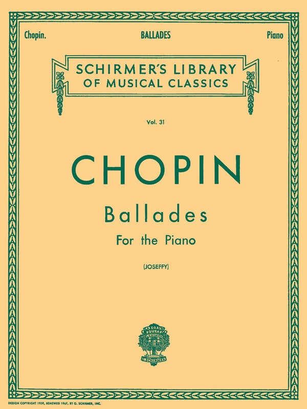 Chopin - Ballades For Piano Ed Joseffy