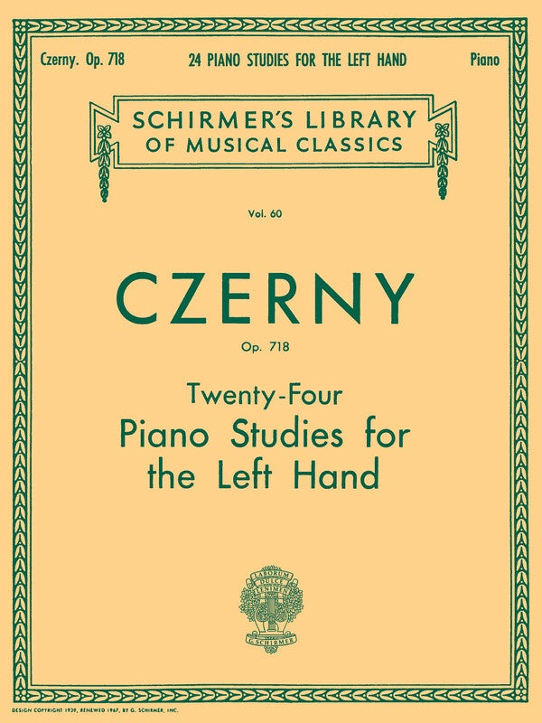Czerny - 24 Studies For Left Hand Op 718 Piano