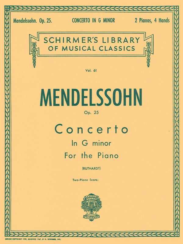Mendelssohn - Concerto No 1 Op 25 2P4H