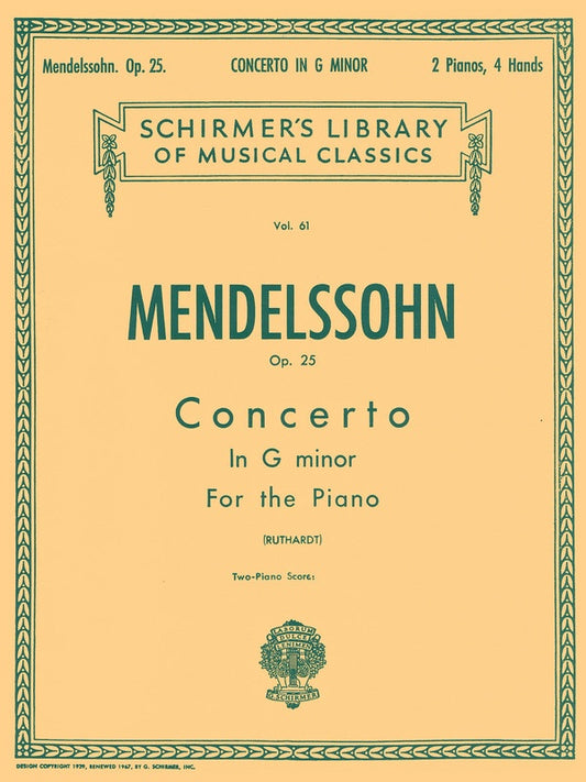 Mendelssohn - Concerto No 1 Op 25 2P4H