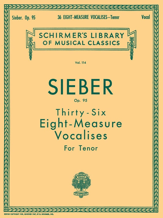 Sieber - 36 Vocalises Op 95 Tenor