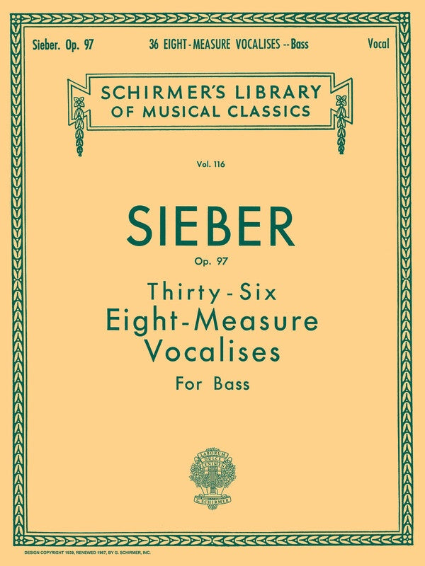 Sieber - 36 Vocalises Op 97 Bass