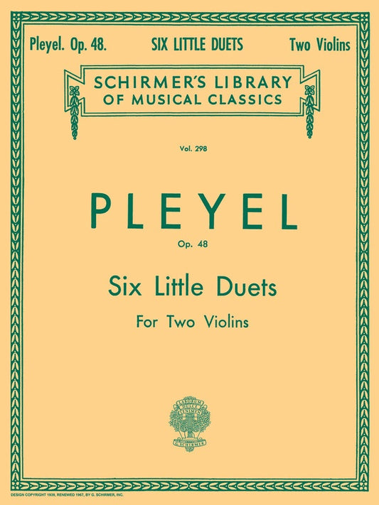 Pleyel - 6 Little Duets Op 48 For 2 Violins
