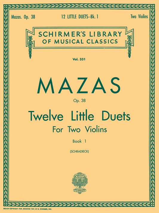Mazas - 12 Little Duets Op 38 Bk 1 For 2 Violins