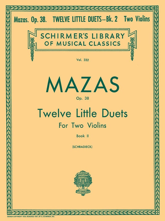 Mazas - 12 Little Duets Op 38 Bk 2 For 2 Violins
