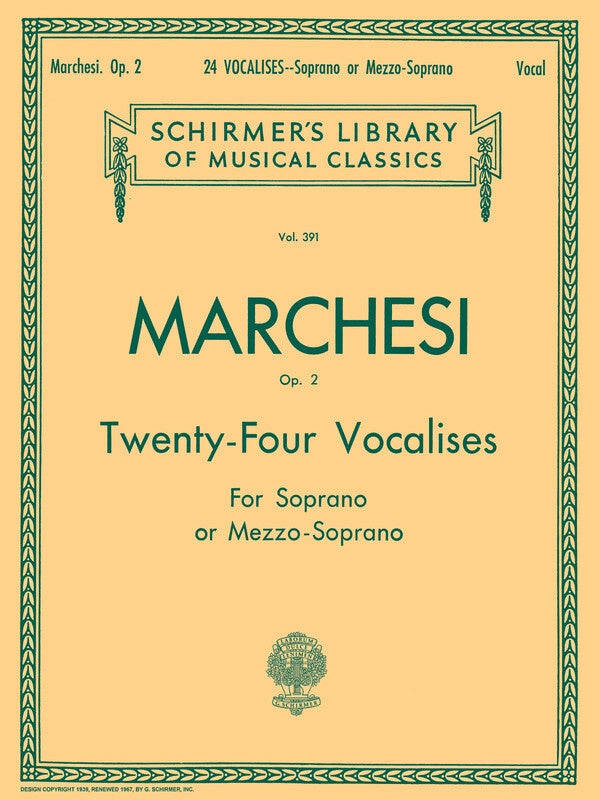Marchesi - 24 Vocalises Op 2 Soprano/Mezzo Soprano