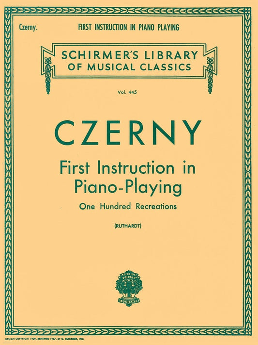 Czerny - First Instruction In Piano Playing