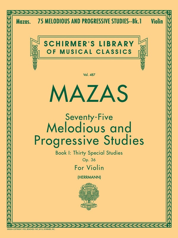 Mazas - 75 Melodious Studies Op 36 Bk 1 Violin