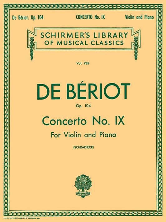Beriot - Concerto No 9 A Minor Op 104 Violin/Piano
