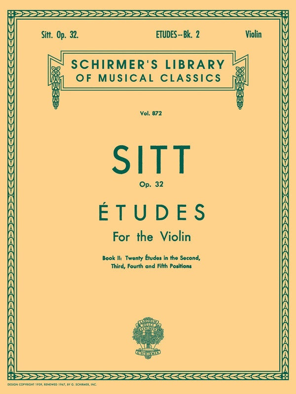 Sitt - Etudes Op 32 Bk 2 For Violin