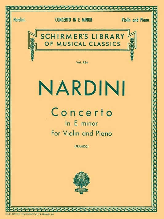 Nardini - Concerto E Minor Violin/Piano