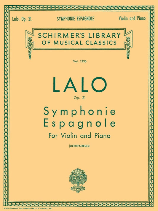 Lalo - Symphonie Espagnole Op 21 Violin/Piano