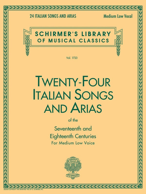 24 Italian Songs & Arias Medium Low Voice