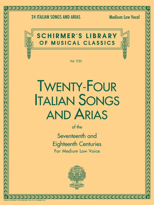 24 Italian Songs & Arias Medium Low Voice